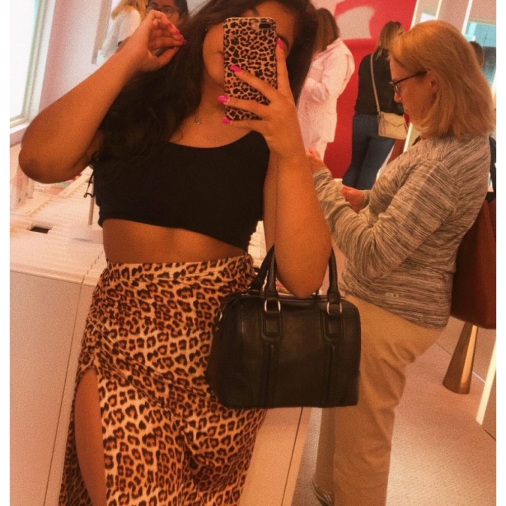 Slit max skirt cheetah